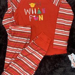 Girls' 2pc 'oh What Fun' Pajama Set - Cat & Jack Red S