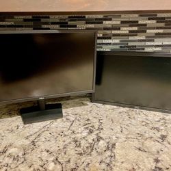 Dell monitors 24” both turn on and work