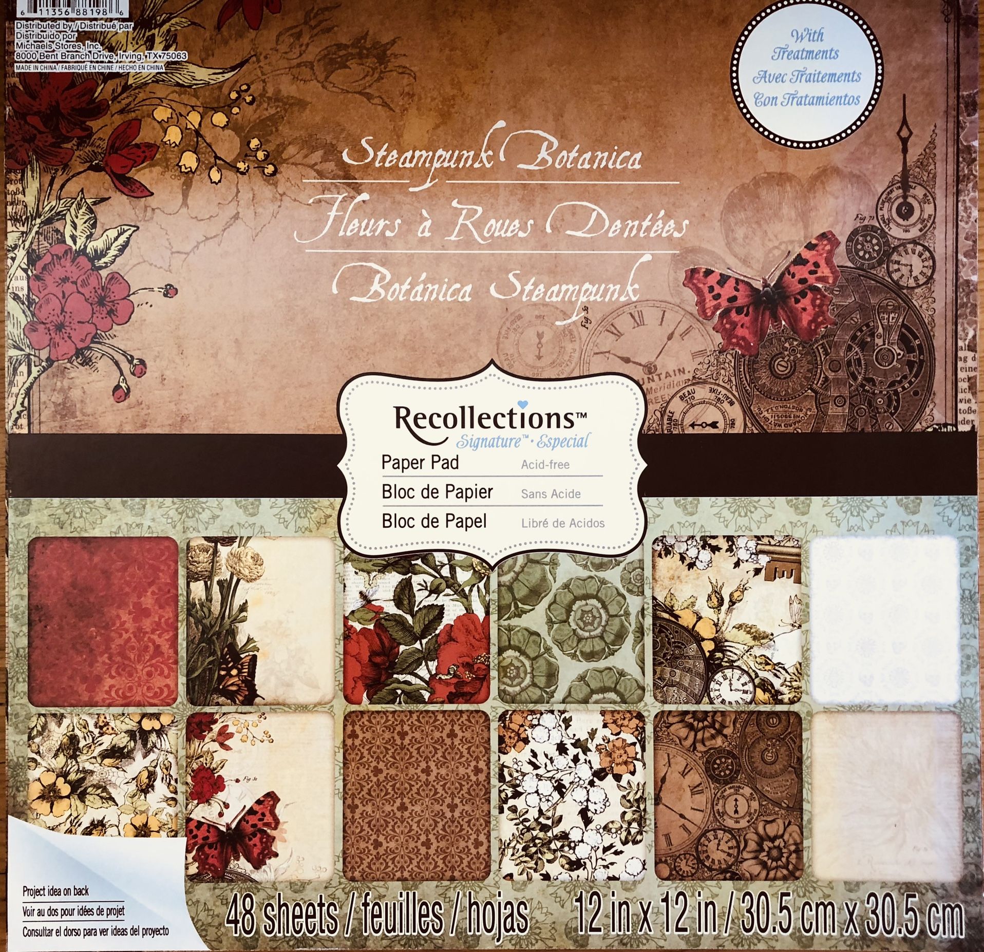 STEAMPUNK BOTANICAL Scrapbook Paper 