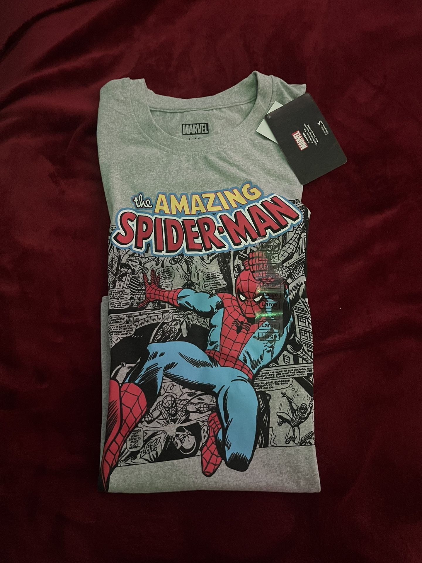 new men’s spider-man tshirt size large