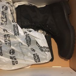 Timberlands Roll Top  Black Suede And Camo Gaiter Boots Limited Edition Black Suede