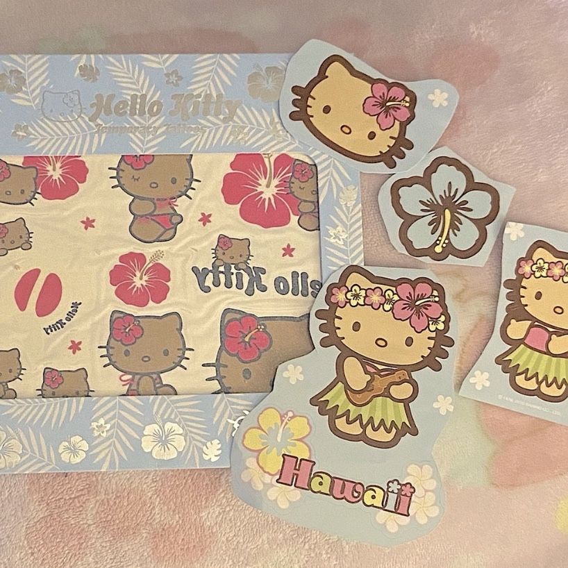 Hello Kitty Hawaiian Vintage temporary body tattoos & laptop