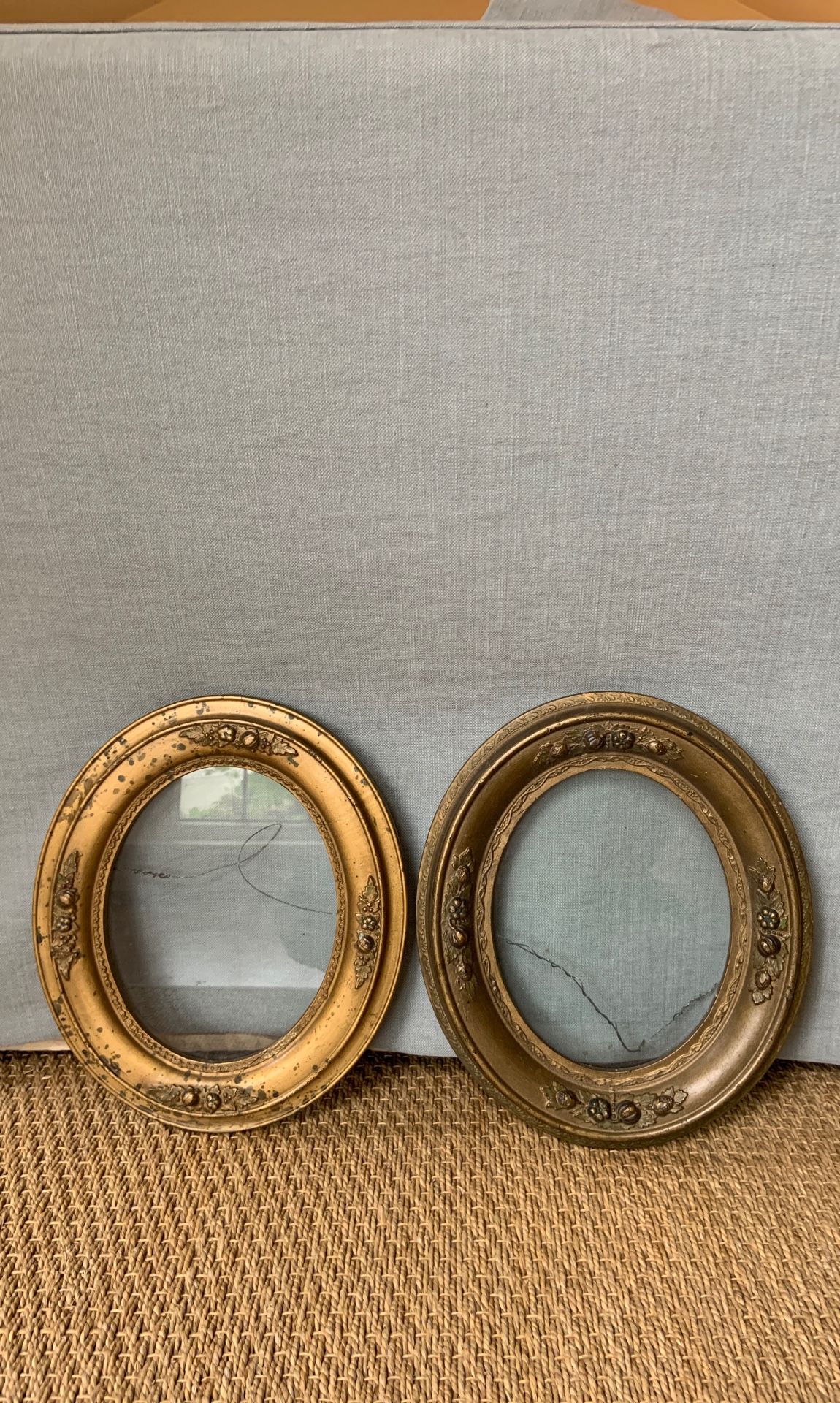 Antique oval frames with glass