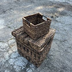 Boho Baskets/ Storage Stool 