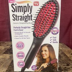 Simply Straight Ceramic Hair Straightening Brush, As Seen On TV