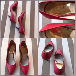 Michael Kors pointed red heel shoes👠 size 5/1/2 great condition.