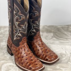 Bota Rodeo  De Avestruz Piel Grabada - Ostrich Print Leather Rodeo Boots 