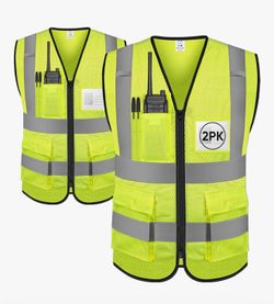 Reflective Safety Vest High Visibility Class II Mesh Vest for Women & Men Meets ANSI Standards (TICONN)  NEW