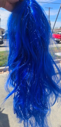 Blue wig