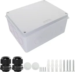 LeMotech Junction Box, Electrical Box IP65 Water Resistant Dustproof ABS Plastic Project Enclosure for Electronics White 10 x 7.9 x 4.7 inch