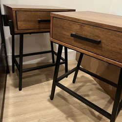 Matching Modern Wood Nightstands (Set of 2) – Clean, Minimal, Solid 