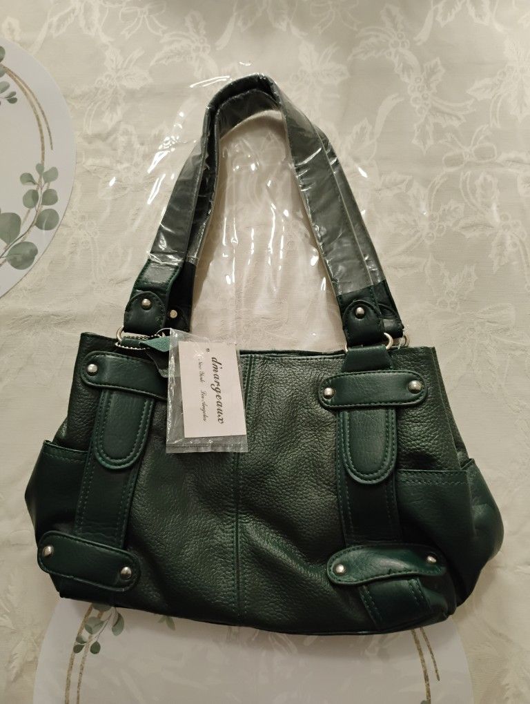 Chic Green Shoulder Bag by dmargeax