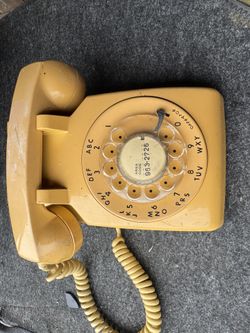 Vintage school bus yellow ROTARY PHONE telephone 