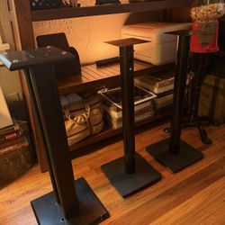 3 Black Speaker Stands. 