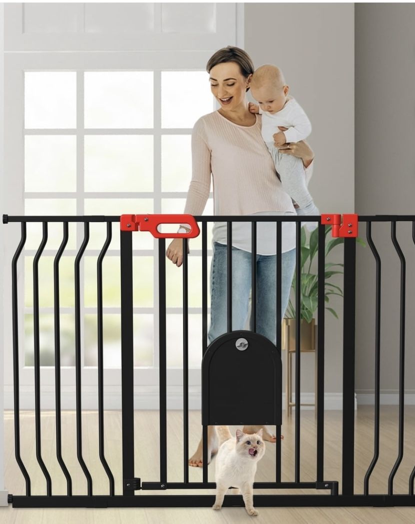 Metal Baby Gate Or Dog Gate With Doggie Door-South Austin