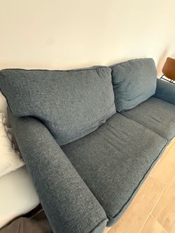 Modern Denim Grey Textured Loveseat