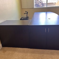 Black Office Desk Sectional