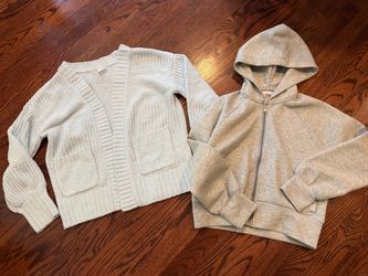Abercrombie Kids Size 11/12 YPB Performance Hoodie + Open-Front Knit Cardigan