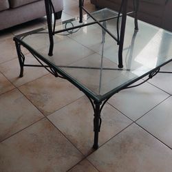 Glass Coffee Table And Side Table Set 