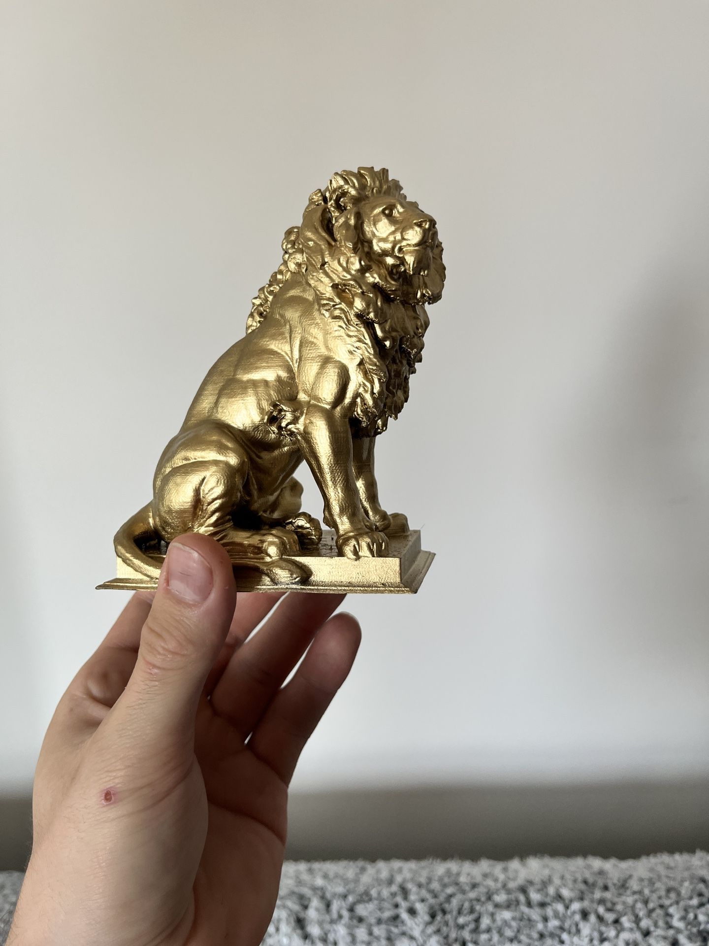Golden Lion Statue. New Made With Resin. High Quality.