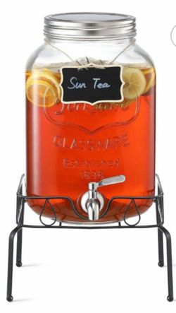 Glass Drink Dispensers for Parties - Mason Jar Drink Dispensers with Lids