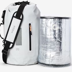 Wren Insulated Dry Bag Cooler, Light Grey/White