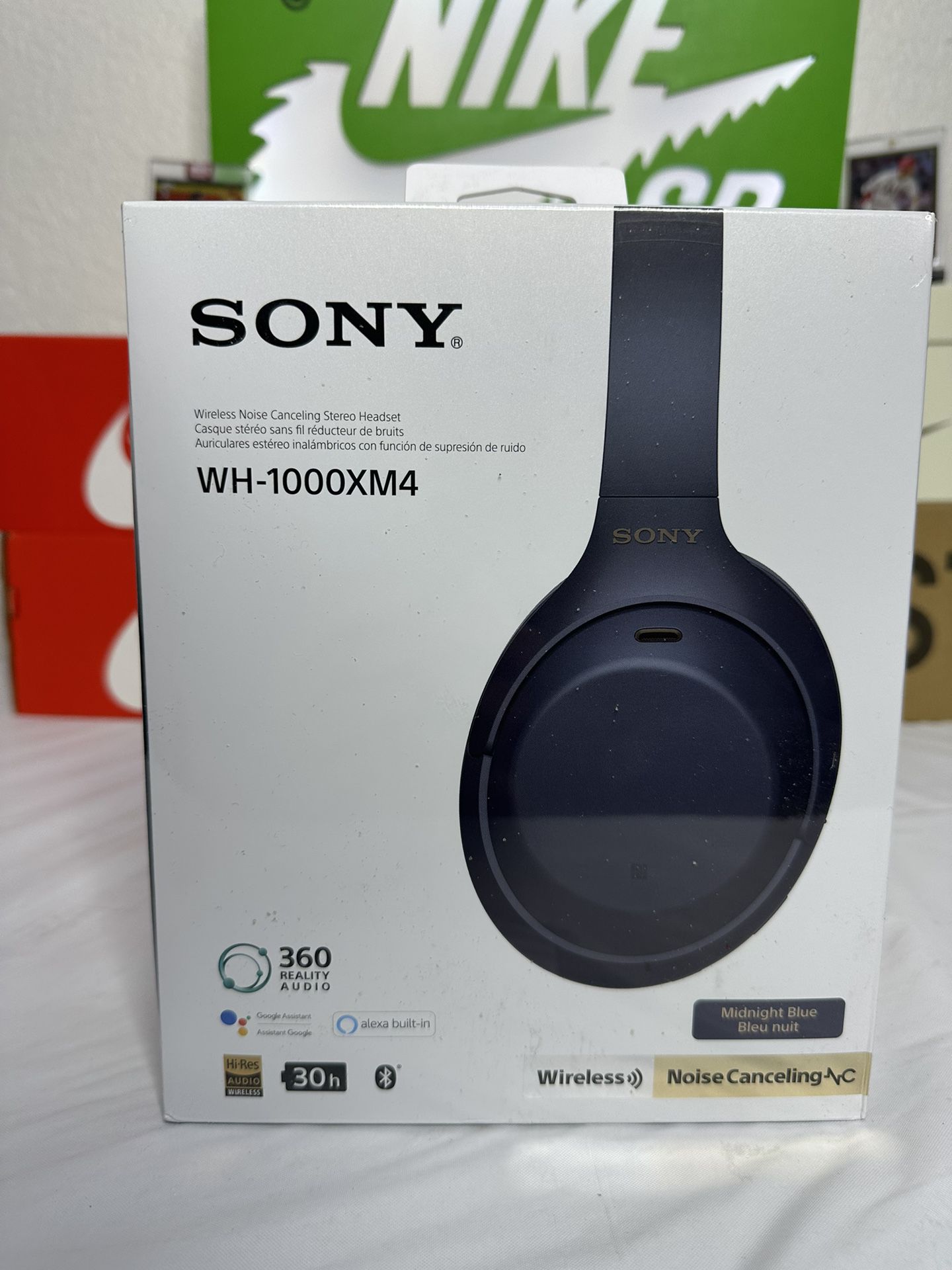 Sony WH-1000XM4 Wireless Headphones - Midnight Blue