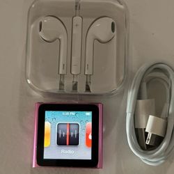 Apple iPod 6th Generation Nano Pink with New Battery, Cable and Earbuds