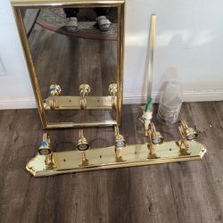 Bathroom Matching  Light Medicine Cabinet And Towel Rack