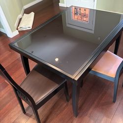 Wood And Glass Dining Table And Chairs