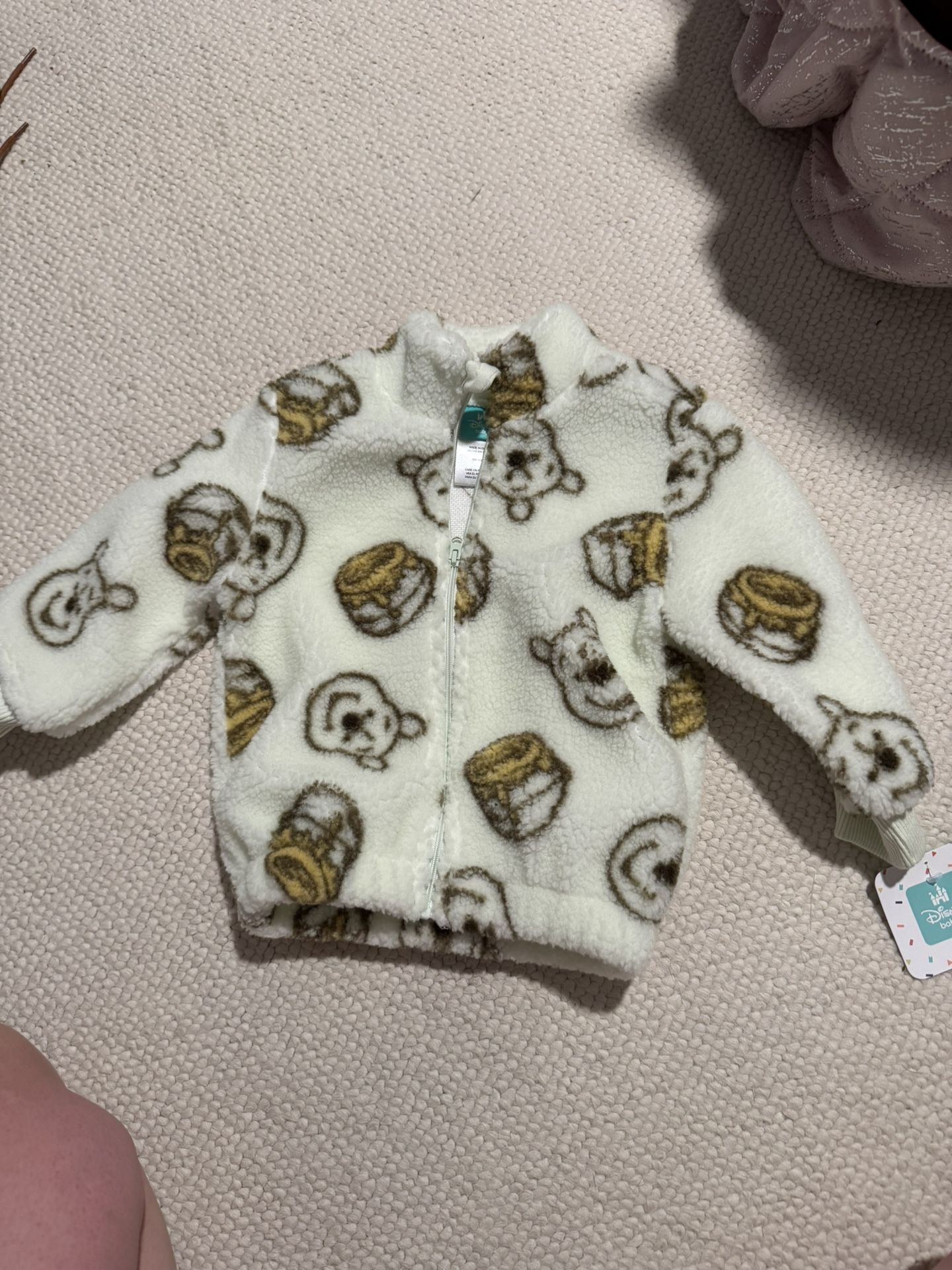 New Baby Pooh Bear Honey Put Sherpa Fleece Jacket