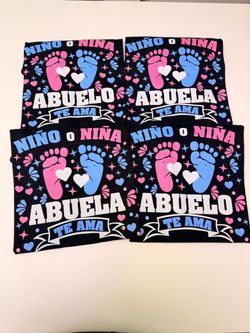 Gender Reveal custom shirts/ playeras personalizadas
