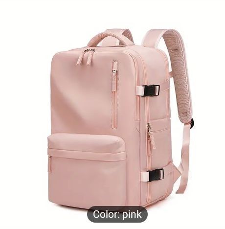 New High Quality Pink Or Green Expandable travel Backpack As Carry On With Multiple Compartments And Features