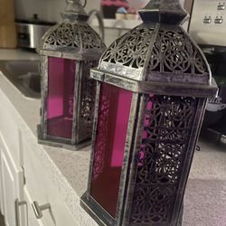 Hanging Purple Lanterns For Tea Lights
