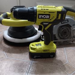Ryobi Tool Drill Saw And polish Tool Include One batery But Not Charger All In Working Condition 