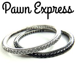 Sterling Silver Cubic Zirconia 2-Piece Stacking Ring Bands 