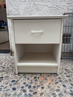 White nightstand side table  with one drawer