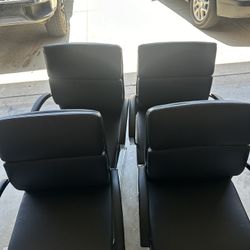 4 Black Office Chairs 