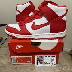 Size 7Y / 8.5W - Nike Dunk High Championship White Red