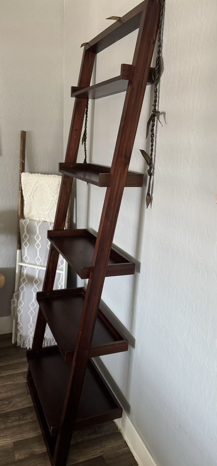 ⭐️ Wood 5 Shelf Ladder Bookcase - Gently used $60 OBO