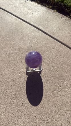Polished Amethyst Crystal Sphere with Display Stand