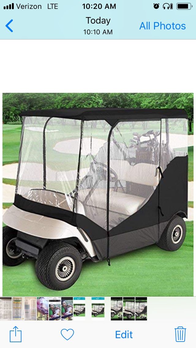 Golf cart cover with isinglass window