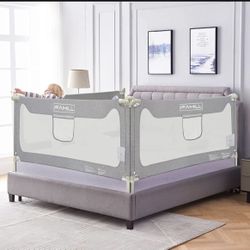 FAMILL Bed Rail for Toddlers with U-Shaped Base, Toddler Bed Rails, Bed Rails Suitable for Queen/King