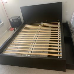 Queen Bed Frame Black color with drawers