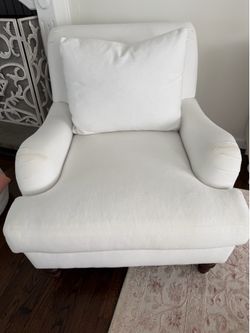 Upholstered white chair