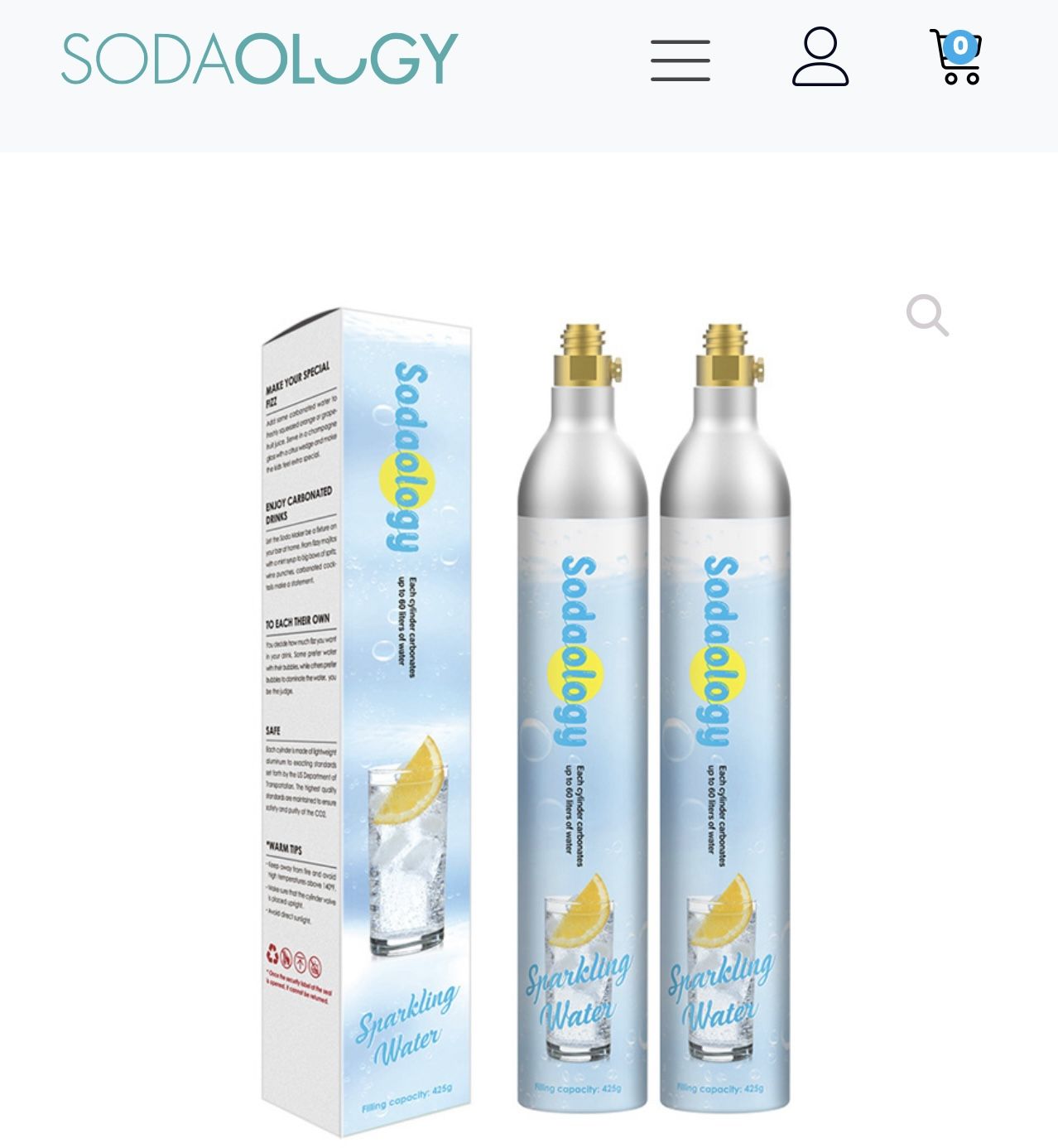 Cylinders Only- Sodaology Sparkling Water/soda Maker