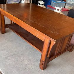 Wooden Coffee Table (Mission Style - Solid Wood)