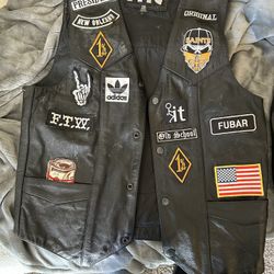 Large Motorcycle Vest Lots If High Dollar Patches