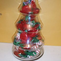 Christmas Candy In Glass Container