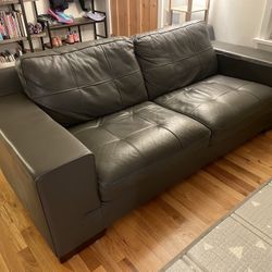 Kasala gray leather couch